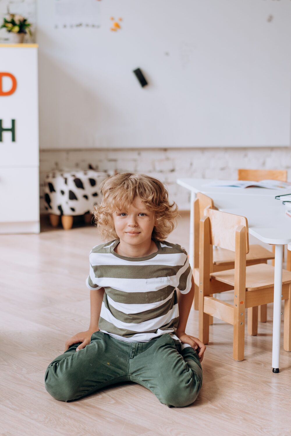 Hands-on Montessori learning materials arranged on open shelves